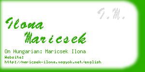 ilona maricsek business card